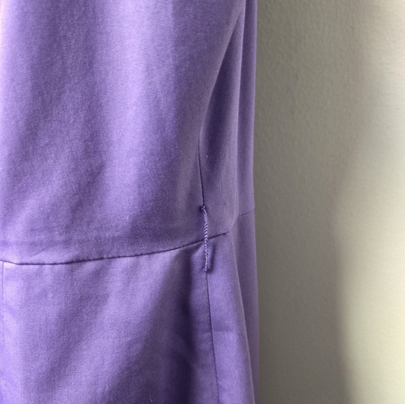 Elie Tahari Roxanna Poplin Ruffle Neck Trim Dress Prism Lilac 14 - Picture 9 of 15